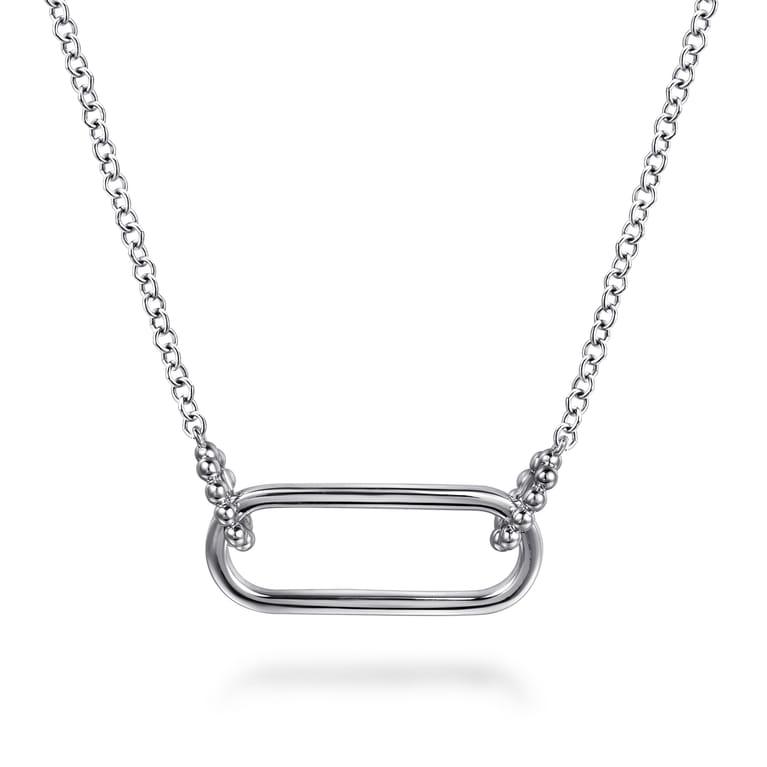925 Sterling Silver Link Pendant Necklace - Shot 3