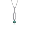 925 Sterling Silver Malachite Bujukan Drop Necklace