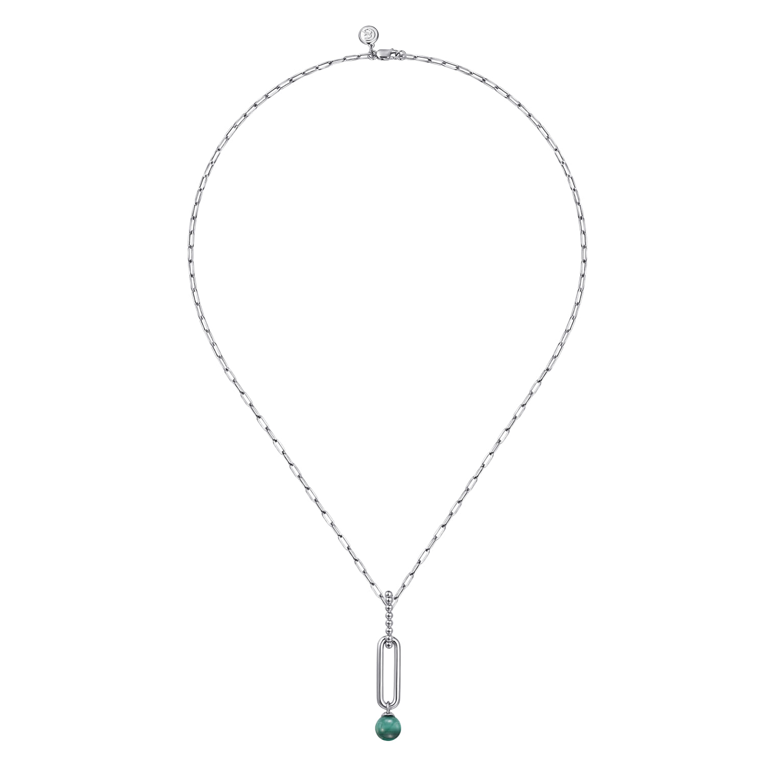 925 Sterling Silver Malachite Bujukan Drop Necklace - Shot 2