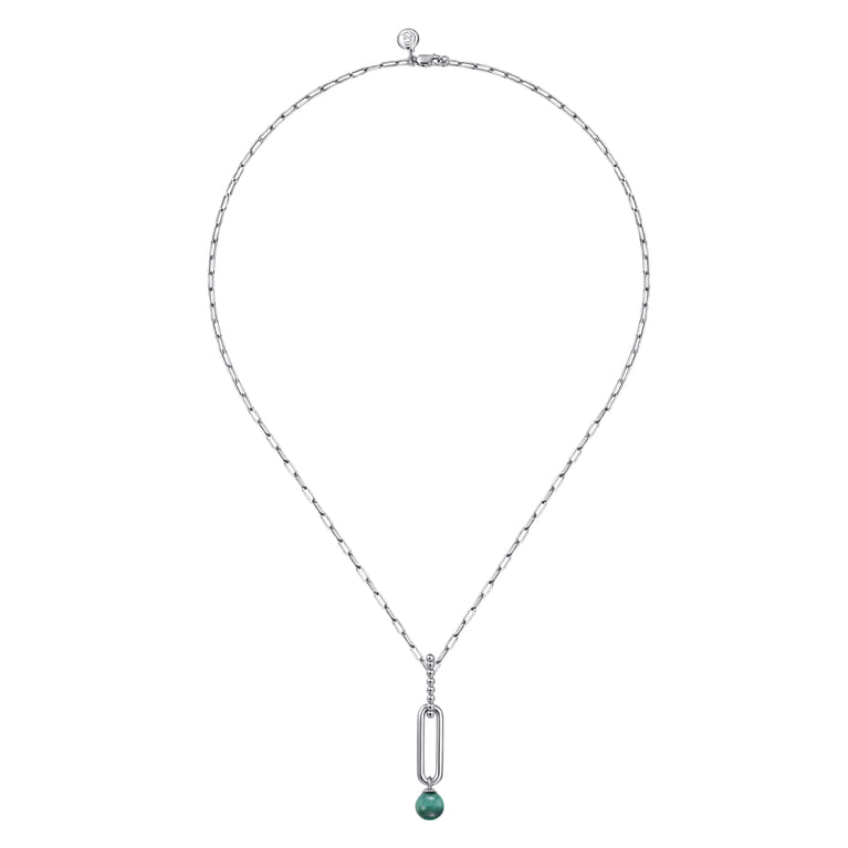 925 Sterling Silver Malachite Bujukan Drop Necklace - Shot 2