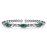 925 Sterling Silver Malachite Station Bujukan Split Bangle Bracelet