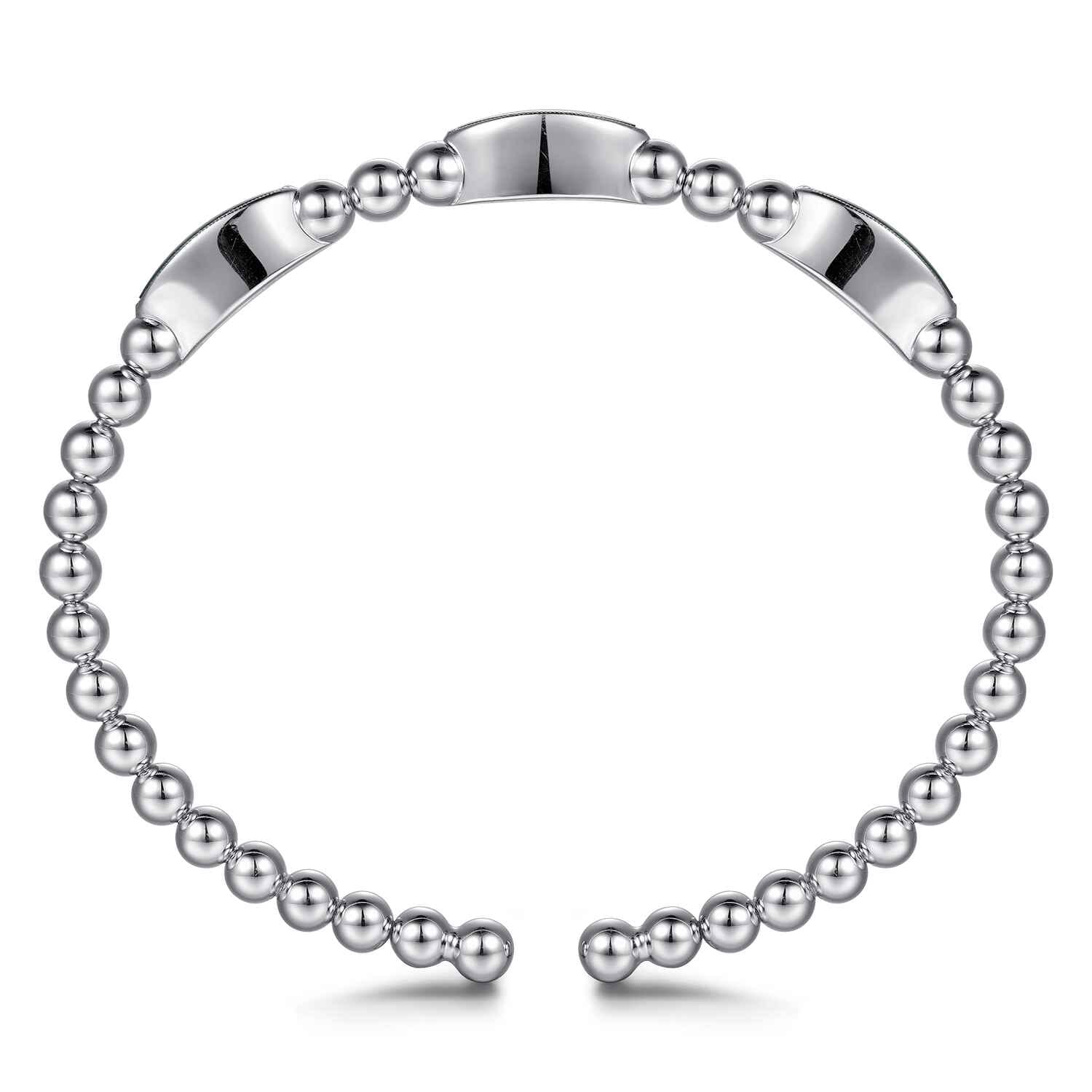 925 Sterling Silver Malachite Station Bujukan Split Bangle Bracelet - Shot 3