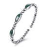 925 Sterling Silver Malachite Station Bujukan Split Bangle Bracelet