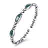 925 Sterling Silver Malachite Station Bujukan Split Bangle Bracelet