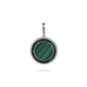 925 Sterling Silver Malachite and Black Spinel Bujukan Medallion Pendant in size 24mm With Detachable Bail