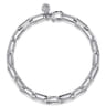 925 Sterling Silver Men's Hollow Link Paperclip Chain Bracelet