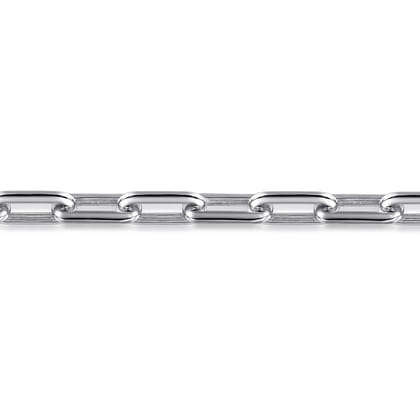 925 Sterling Silver Men's Hollow Link Paperclip Chain Bracelet
