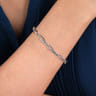 925 Sterling Silver Men's Hollow Link Paperclip Chain Bracelet