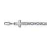 925 Sterling Silver Men's Mix Faceted Link Chain Bracelet with Cross
