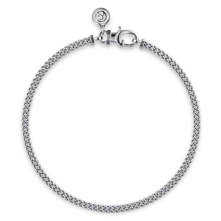 925 Sterling Silver Men's Solid Cuban Link Chain Bracelet  - Shot 1