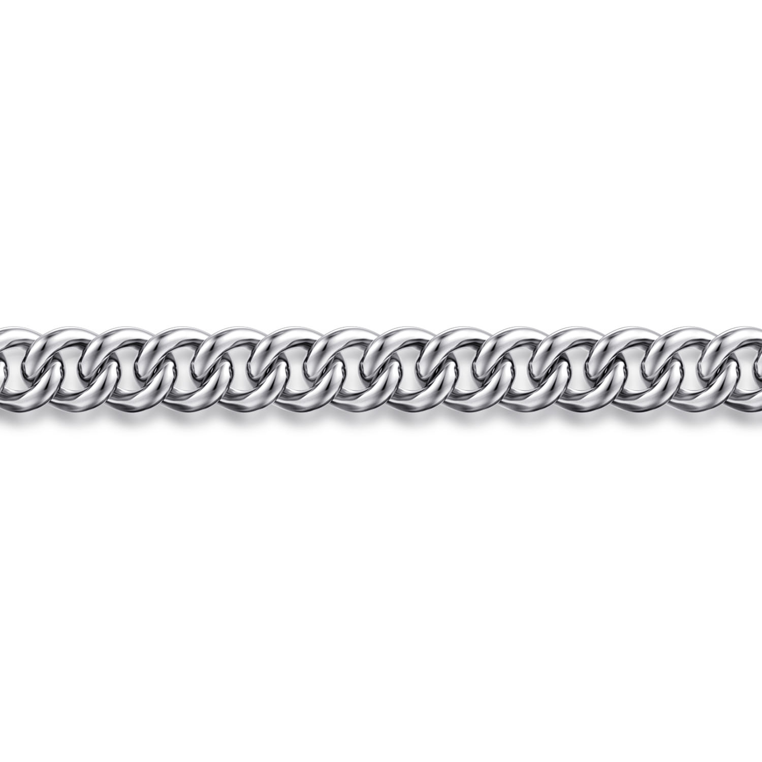 925 Sterling Silver Men's Solid Cuban Link Chain Bracelet  - Shot 2