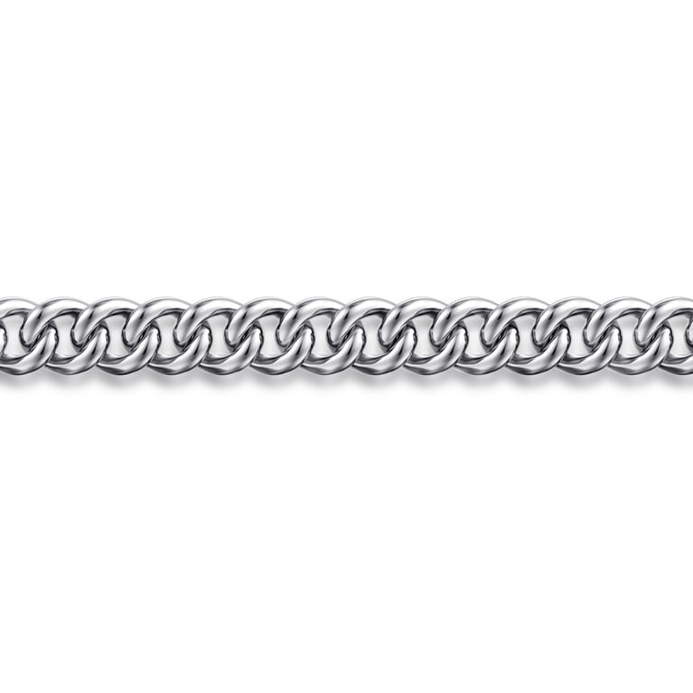 925 Sterling Silver Men's Solid Cuban Link Chain Bracelet  - Shot 2