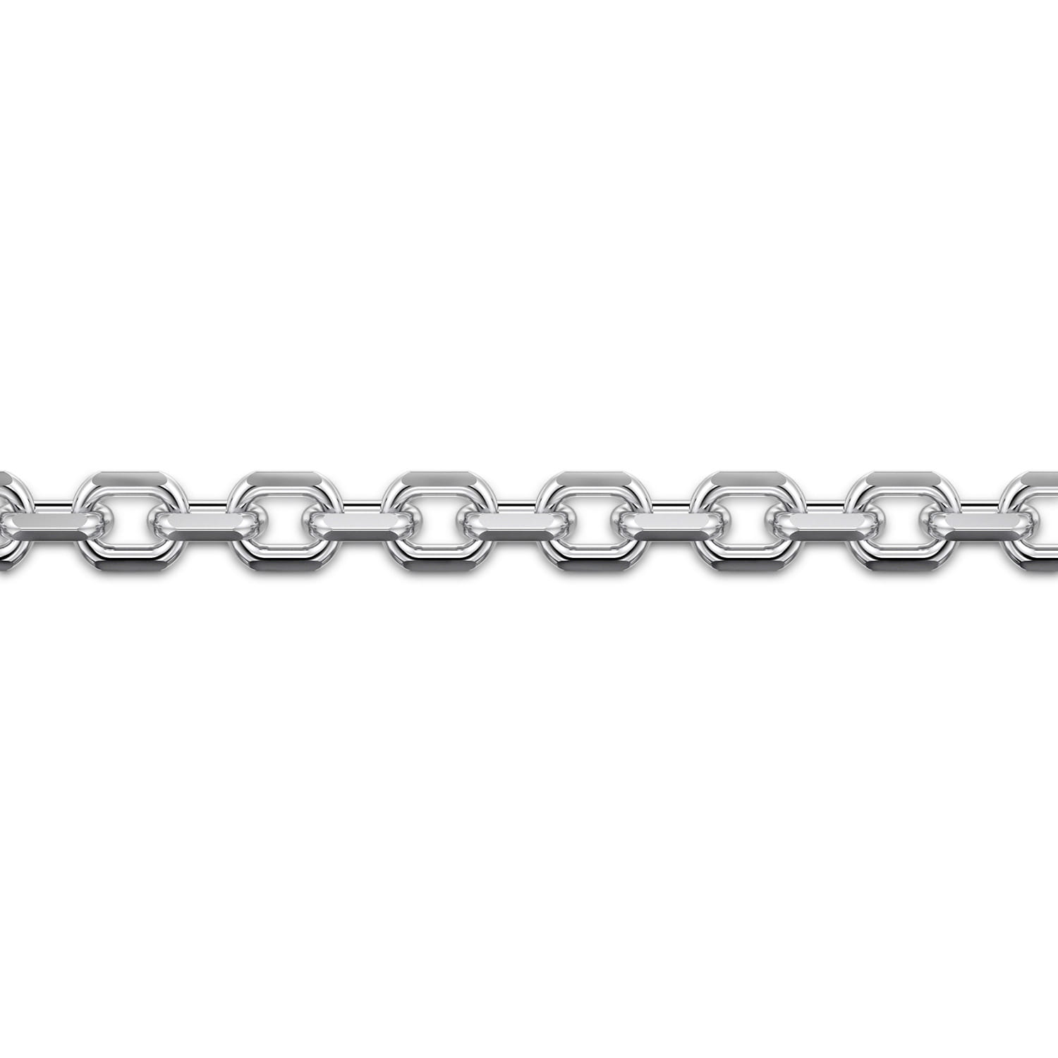 925 Sterling Silver Men's Solid Link Chain Bracelet  - Shot 2