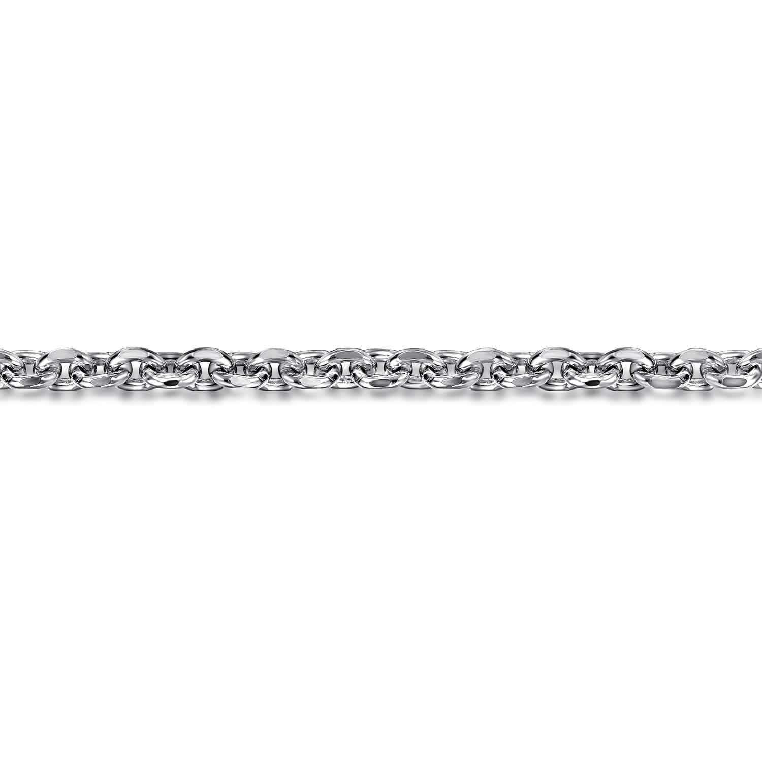 925 Sterling Silver Men's Solid Link Chain Bracelet - Shot 2
