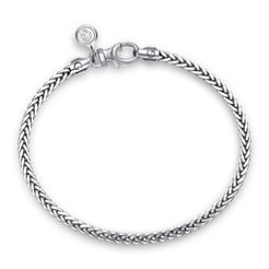925 Sterling Silver Men's Wheat Chain Bracelet 
