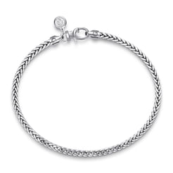 925 Sterling Silver Men's Wheat Chain Bracelet 
