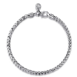 925 Sterling Silver Men's Wheat Chain Bracelet 