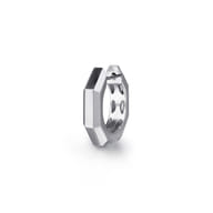 925 Sterling Silver Mens Angular Cuts Single Huggie Earring