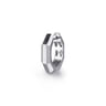 925 Sterling Silver Mens Angular Cuts Single Huggie Earring