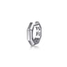 925 Sterling Silver Mens Angular Cuts Single Huggie Earring