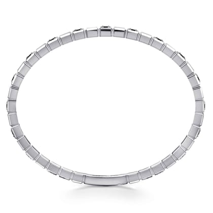 925 Sterling Silver Mens Bangle with Black Spinel