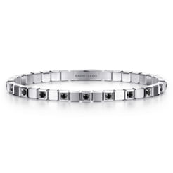 925-Sterling-Silver-Mens-Bangle-with-Black-Spinel1