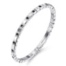 925 Sterling Silver Mens Bangle with Black Spinel