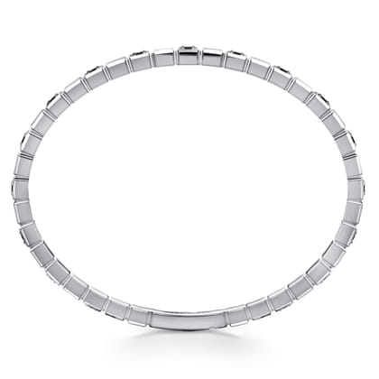 925 Sterling Silver Mens Bangle with Black Spinel