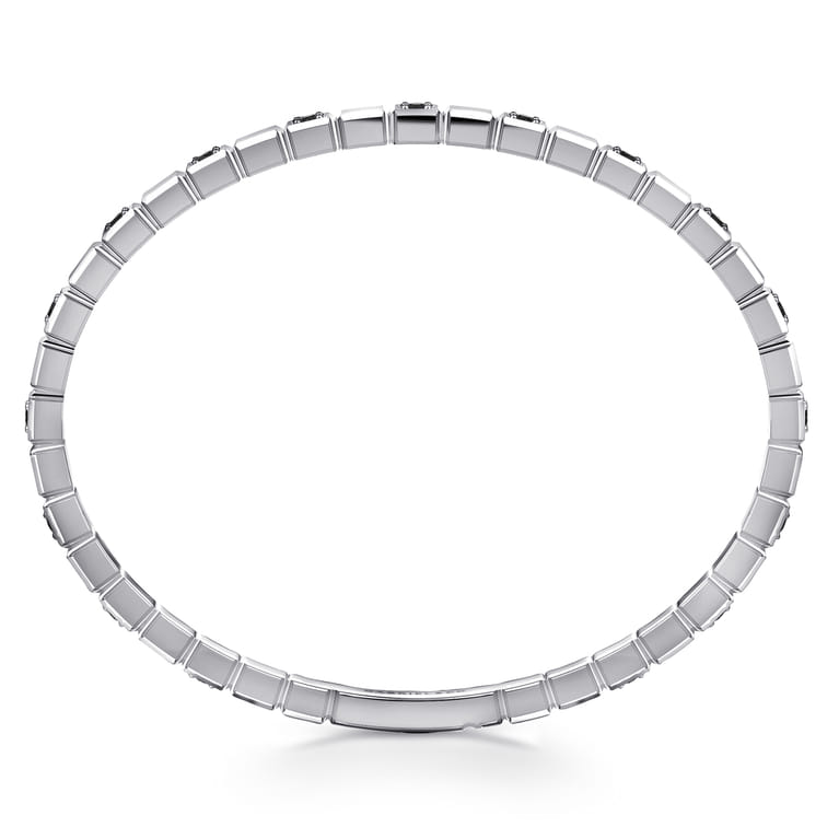 925 Sterling Silver Mens Bangle with Black Spinel - Shot 3