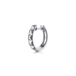 925 Sterling Silver Mens Gabriel Pyramaid Single Huggie Earring