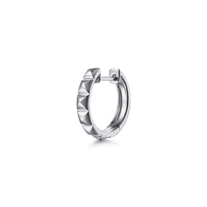 925 Sterling Silver Mens Gabriel Pyramaid Single Huggie Earring