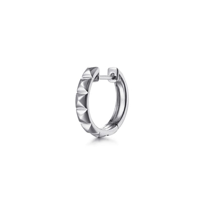 925 Sterling Silver Mens Gabriel Pyramaid Single Huggie Earring