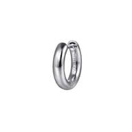 925 Sterling Silver Mens Round Tube Single Huggie Earring