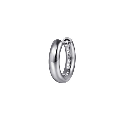 925 Sterling Silver Mens Round Tube Single Huggie Earring