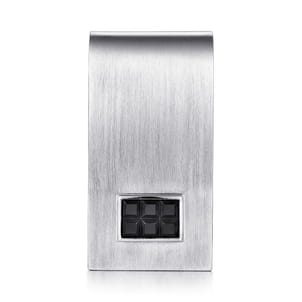 925 Sterling Silver Money Clip with Titanium Square Inlay