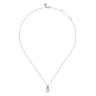 925 Sterling Silver Mother of Pearl and Blue Topaz Pendant Necklace