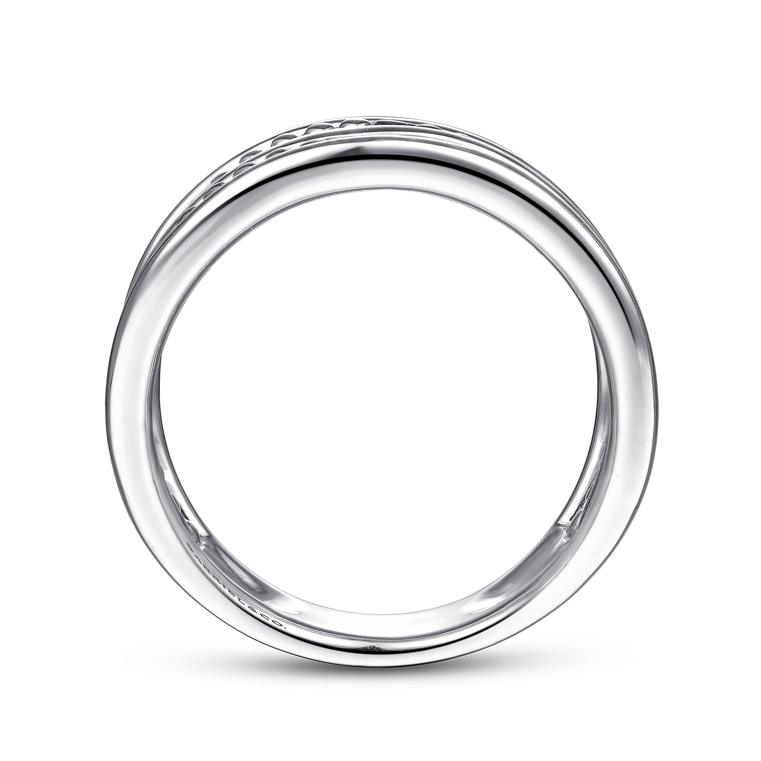 925 Sterling Silver Multi Row Bujukan Bead Curved Wide Band Ring - Shot 2