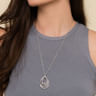 925 Sterling Silver Multi Row of Rope Teardrop Pendant Necklace