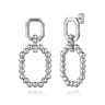 925 Sterling Silver Octagon White Sapphire Bujukan Stud Drop Earrings