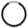 925 Sterling Silver Onxy and Kyanite Beaded Bracelet