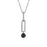 925 Sterling Silver Onyx Bujukan Drop Necklace