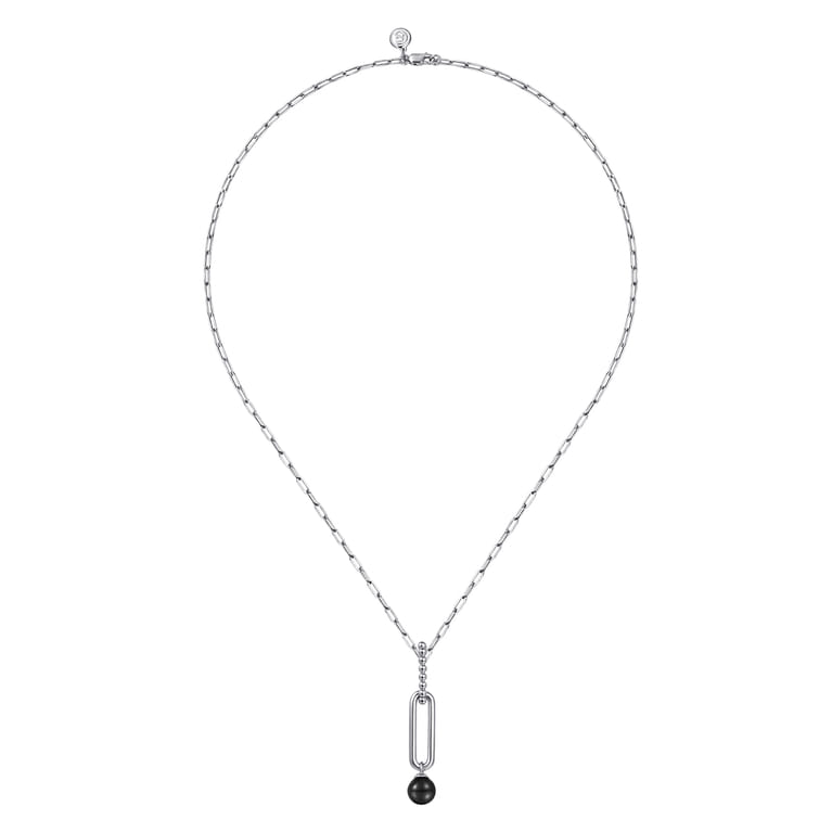925 Sterling Silver Onyx Bujukan Drop Necklace - Shot 2