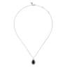 925 Sterling Silver Onyx Bujukan Teardrop Necklace With Pattern