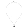 925 Sterling Silver Onyx Bujukan Teardrop Necklace With Pattern