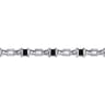 925 Sterling Silver Onyx Cylinder Beaded Mens Bracelet