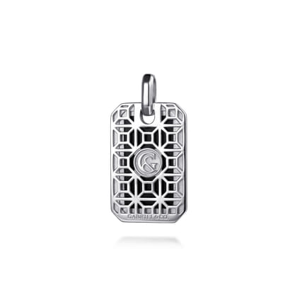 925 Sterling Silver Onyx Dog Tag Pendant