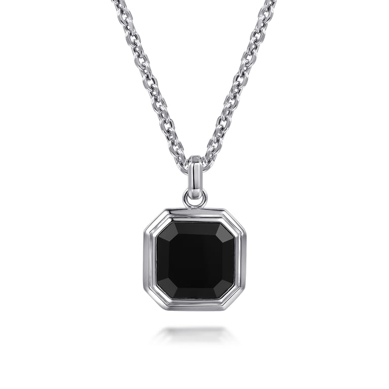 925 Sterling Silver Onyx Pendant - Shot 3