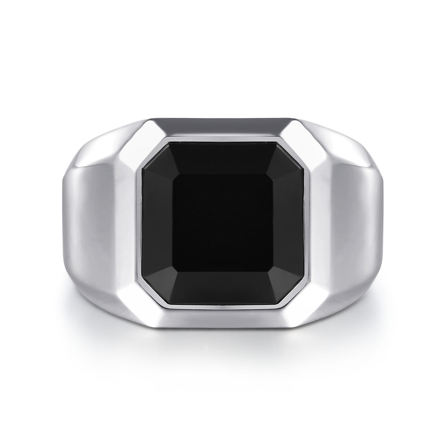 925 Sterling Silver Onyx Signet Ring - Shot 1