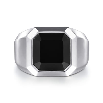 925 Sterling Silver Onyx Signet Ring