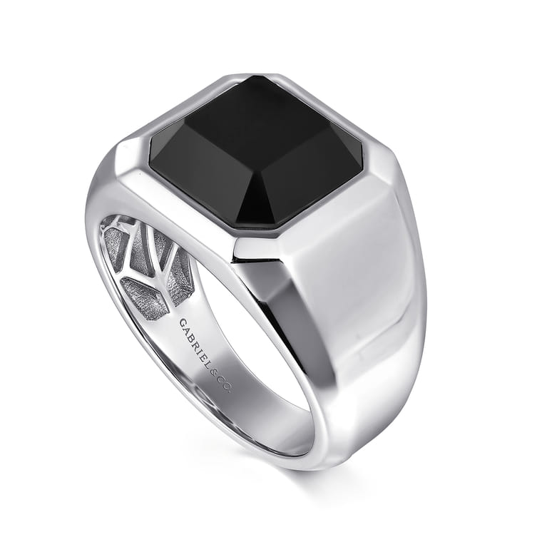 925 Sterling Silver Onyx Signet Ring - Shot 3